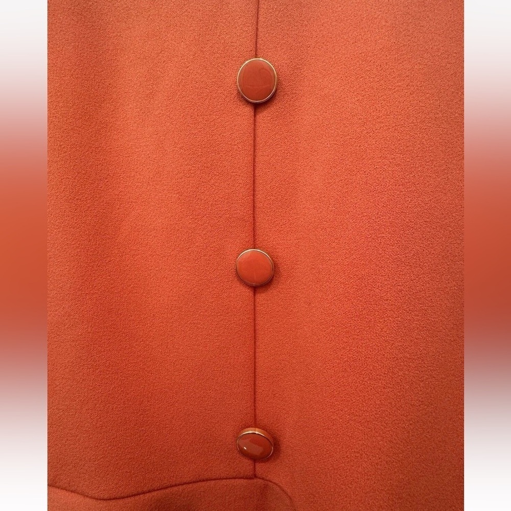 NWT NYCC Coral Button Front Skirt Size XL Peach Business Career pockets ruffle - Picture 2 of 5